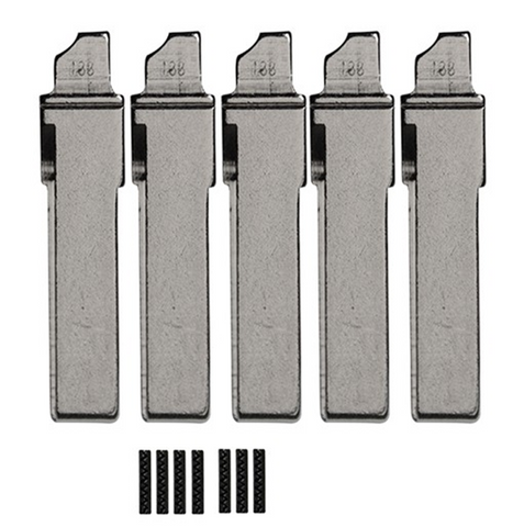 5-Pack VW HU66 Flip Key Blade w/ Roll Pins for OEM Remotes (GTL)